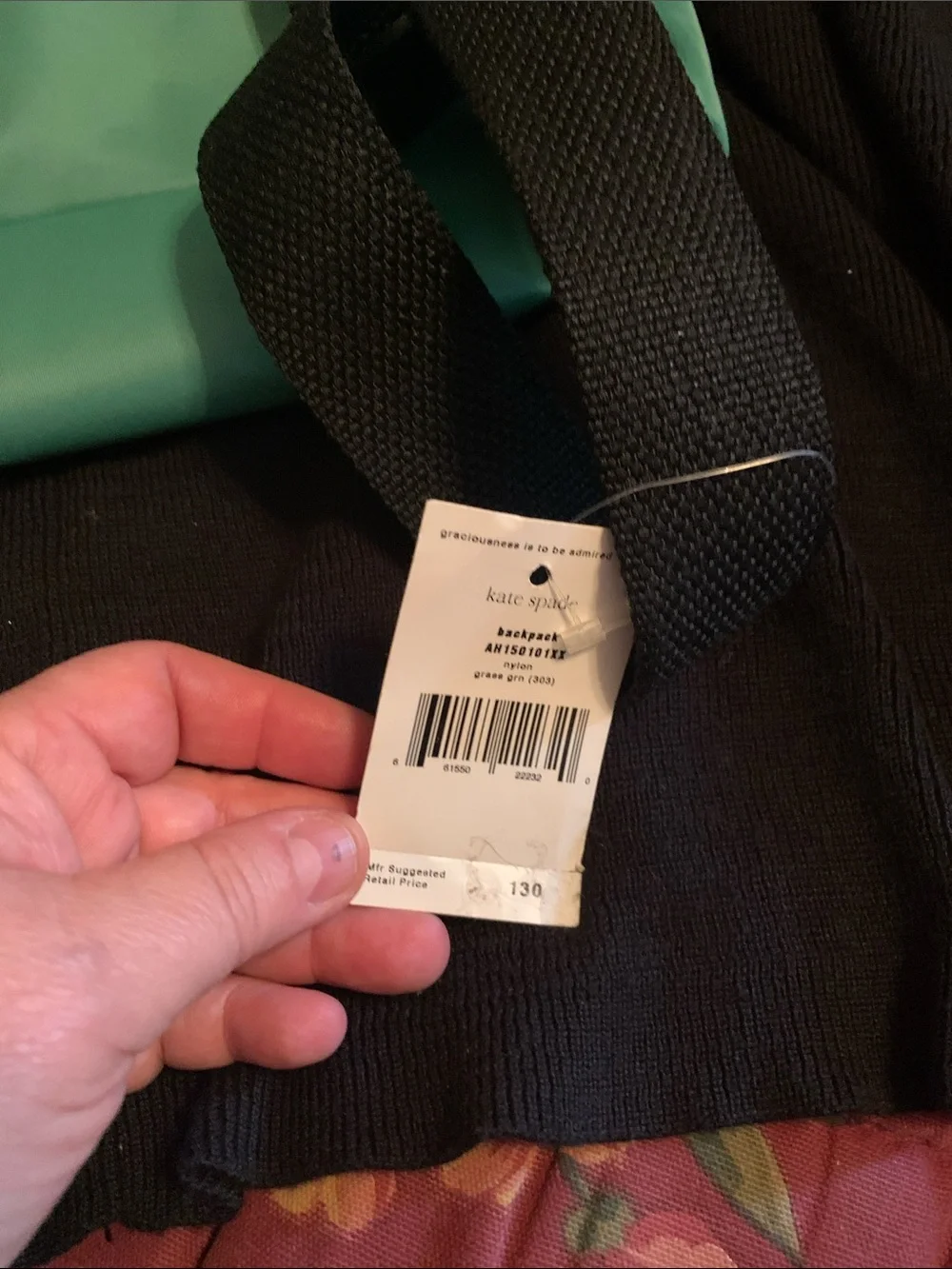 kate spade Teal Green Backpack – Front Zip Pocket